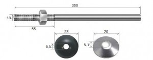 Haste Telha + Porca + Arruelas 1/4 x 350 R55 Galv Fogo- 10 peas